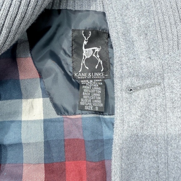 Kane & Unke Men’s Gray Cotton Jacket Size S Button Up High Collar - Picture 4 of 15